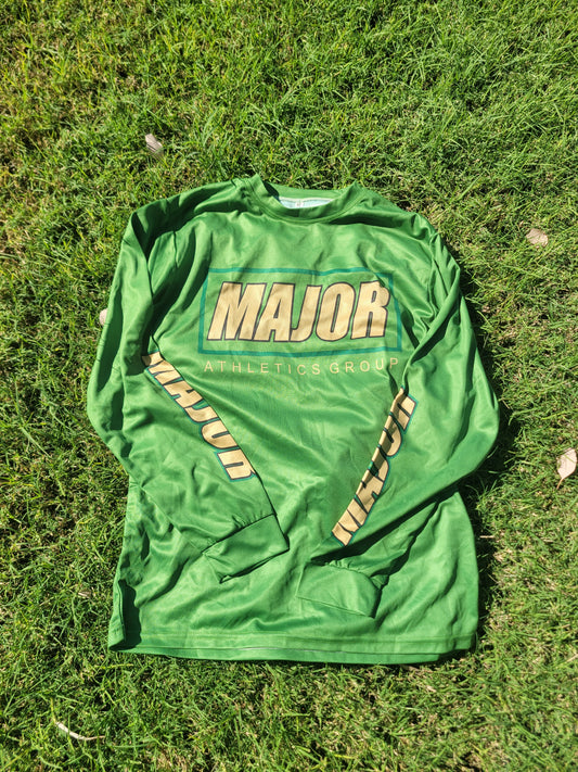 Green/tan long sleeve dri fit jersey