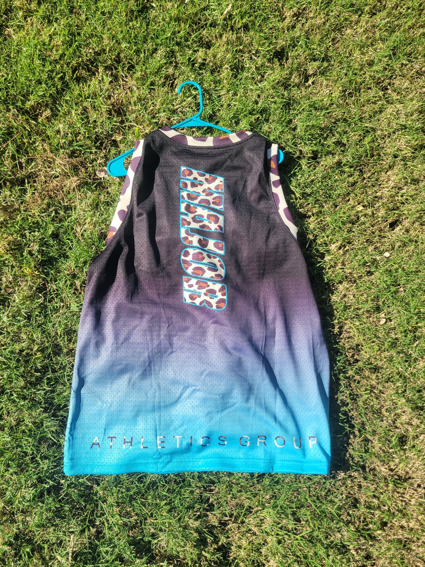 Leopard teal mesh tank