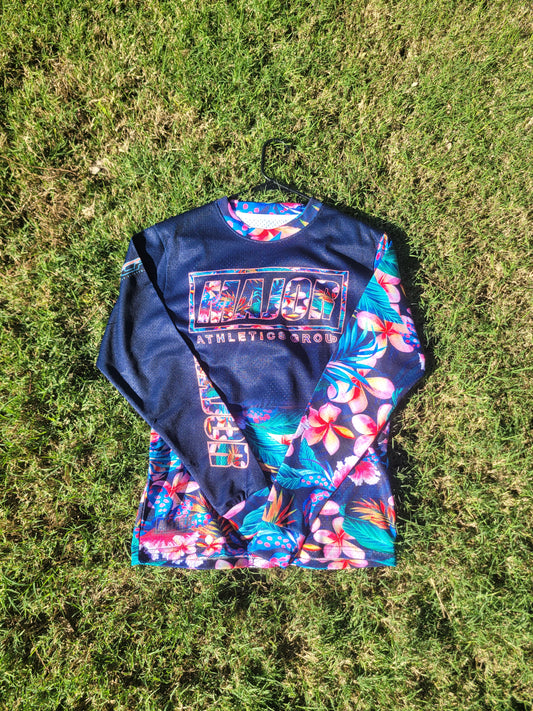 Pink floral v1 mesh jersey