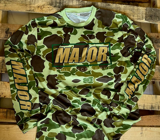 Green/tan camo long sleeve dri fit jersey